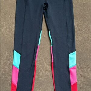 Ideology Black and Red Performance Leggings Girls